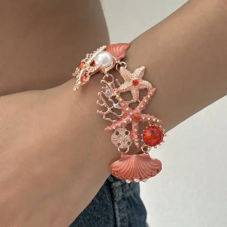 Exaggerated Coral, Starfish and Scallop Ocean Necklace, Bracelet or Earring