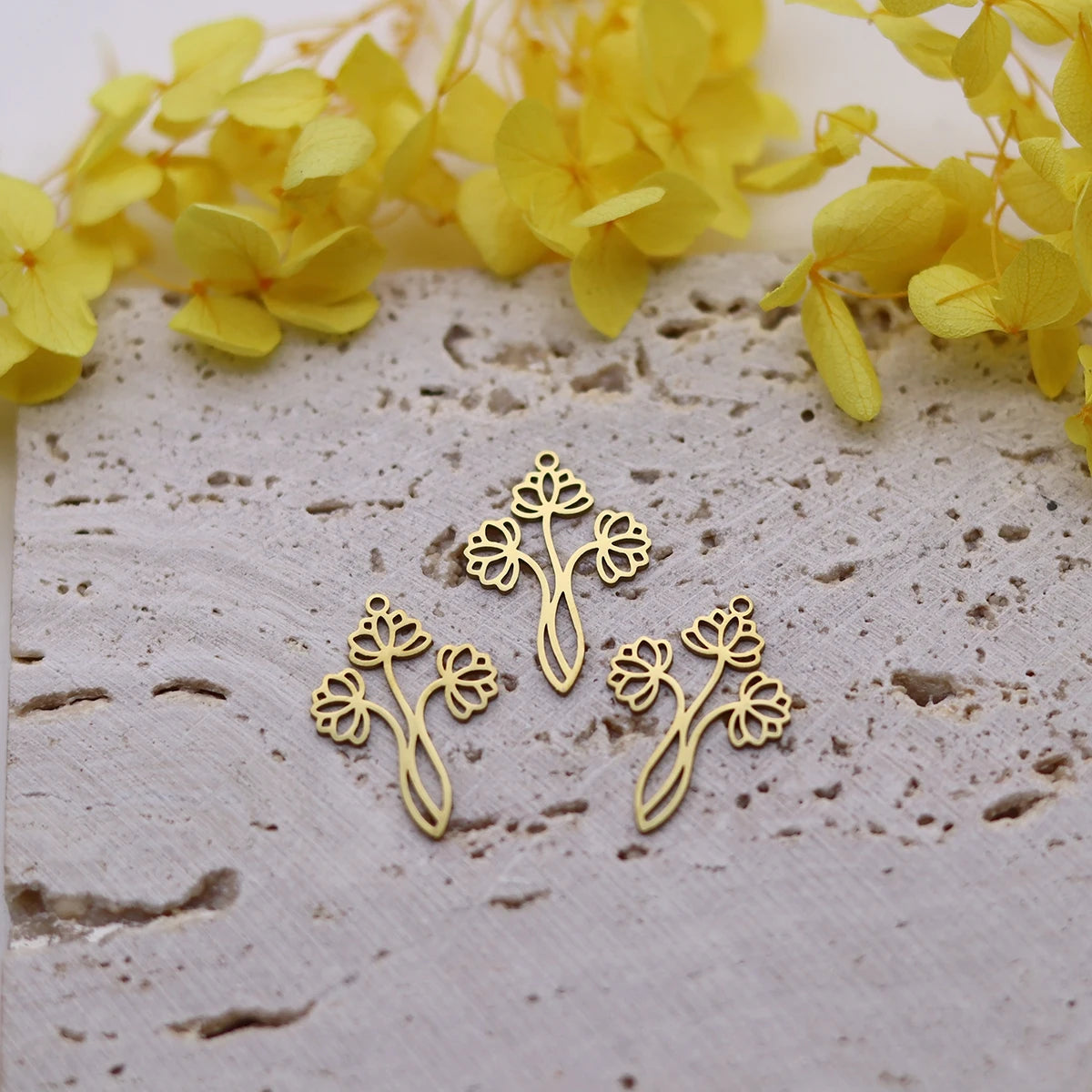 3PCS DIY Amulet Lotus Flower Yogo Buddha Stainless Steel Pendant Charm For Jewelry Making Necklace Religion Crescent diy Supplie