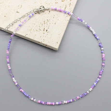 Handmade Seed Bead Colorful Boho Choker Necklace