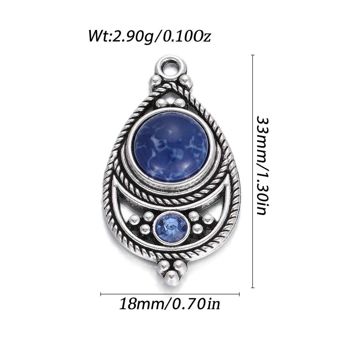 Boho Natural Stone Crystal Geometric Pendant Charms Pendants Earring Necklace Diy Women Jewelry Making Accessories