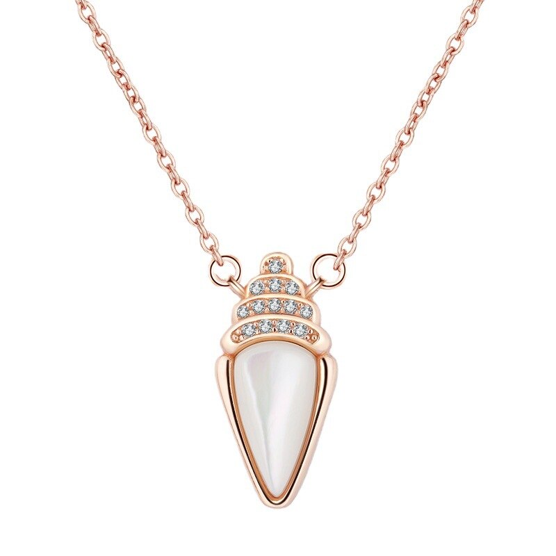 s925 Silver Carrot White Shell Necklace Women Fashion Diamond Boutique Jewelry High Quality Pendant Necklace - Charlie Dolly