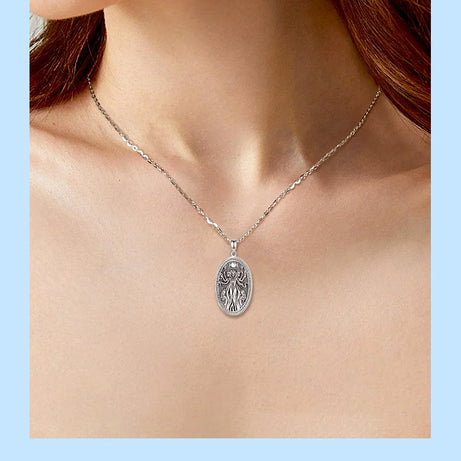 Triple Moon Goddess Hecate Hound Necklace, S925 Sterling Silver