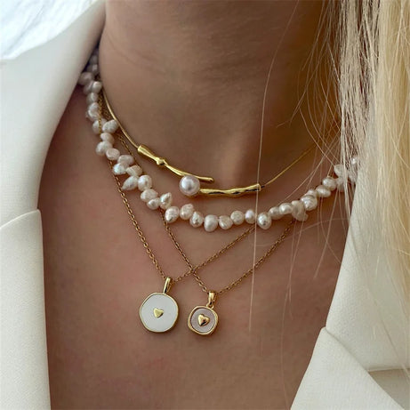 Pearl and Starfish Shell Layered Necklace