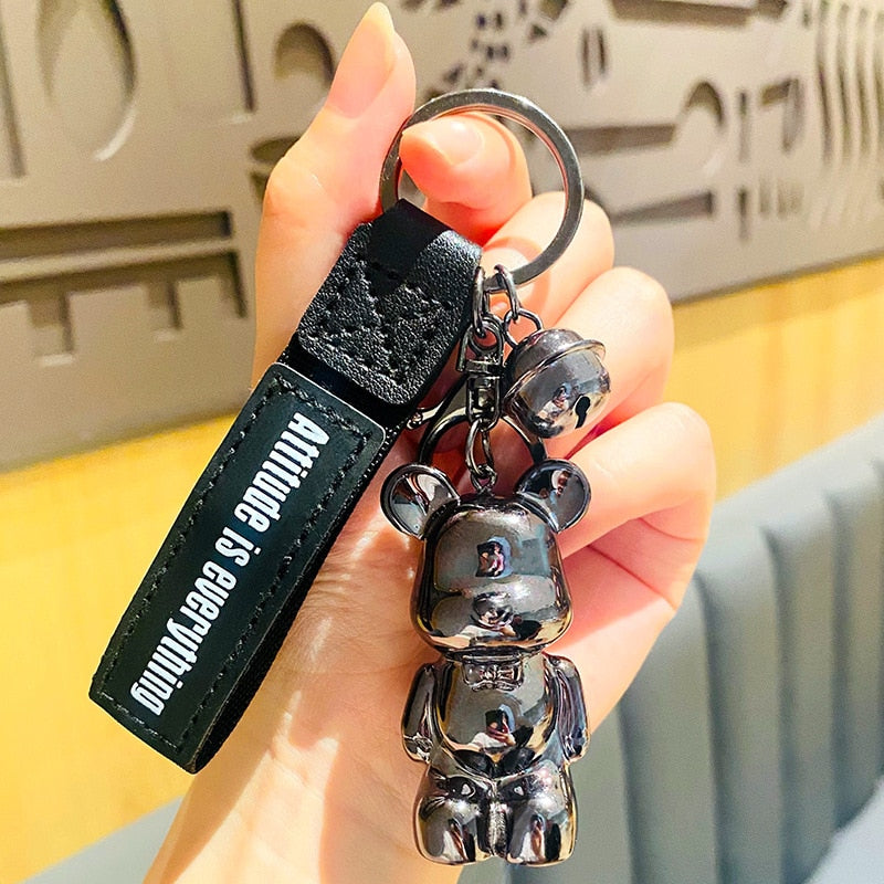 Cute Resin Keychain Charm Tie The Bear Pendant For Women Bag Car KeyRing Mobile Phone Fine Jewelry Accessories Kids Girl Gift - Charlie Dolly