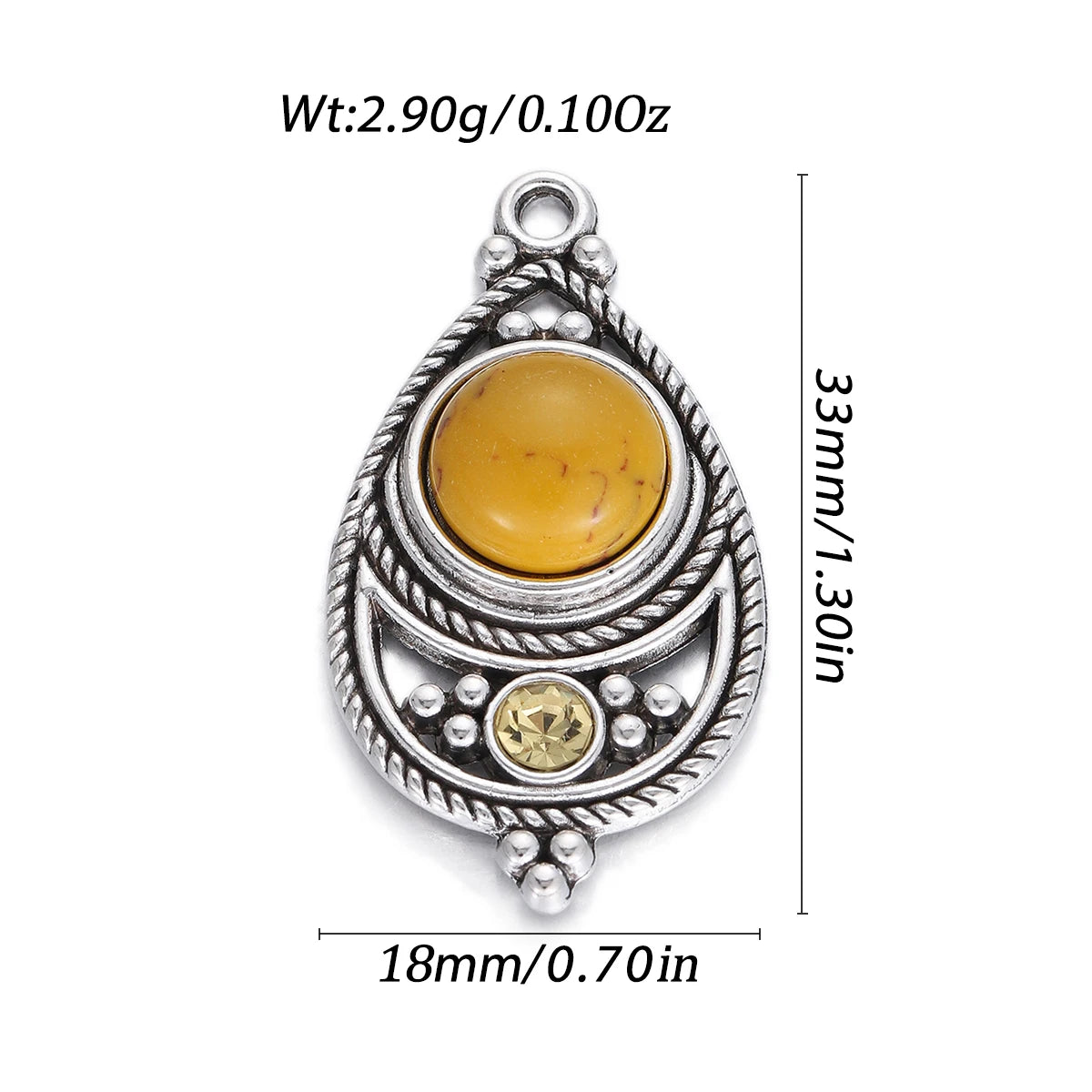 Boho Natural Stone Crystal Geometric Pendant Charms Pendants Earring Necklace Diy Women Jewelry Making Accessories