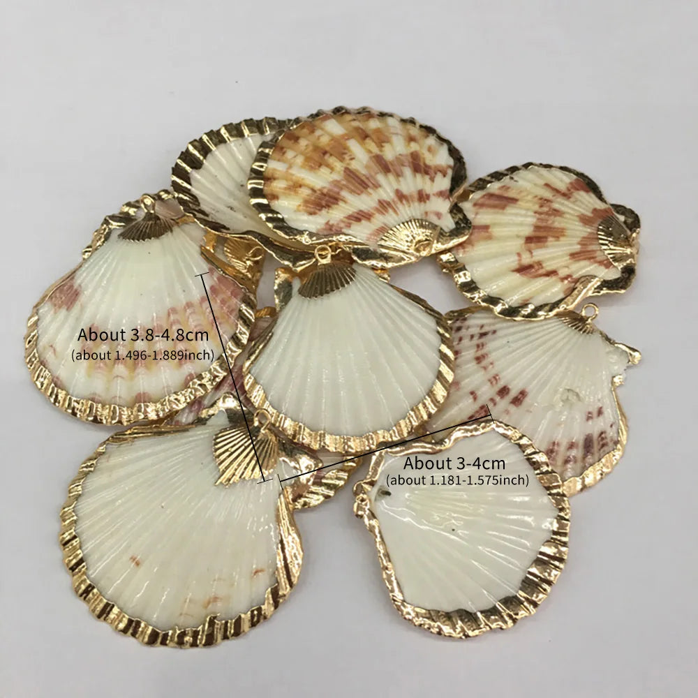 2/5/7Pcs/Set Boho Style Sector Shell Pendant Charms for DIY Necklace Bracelet Anklet Furniture Accessories Sewing Craft Jewelry