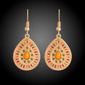 Exknl Fashion Vintage Drop Earrings For Women Alloy Crystal Ethnic Beads Boho Flower Earrings Colorful Dangle Earrings Jewelry - Charlie Dolly