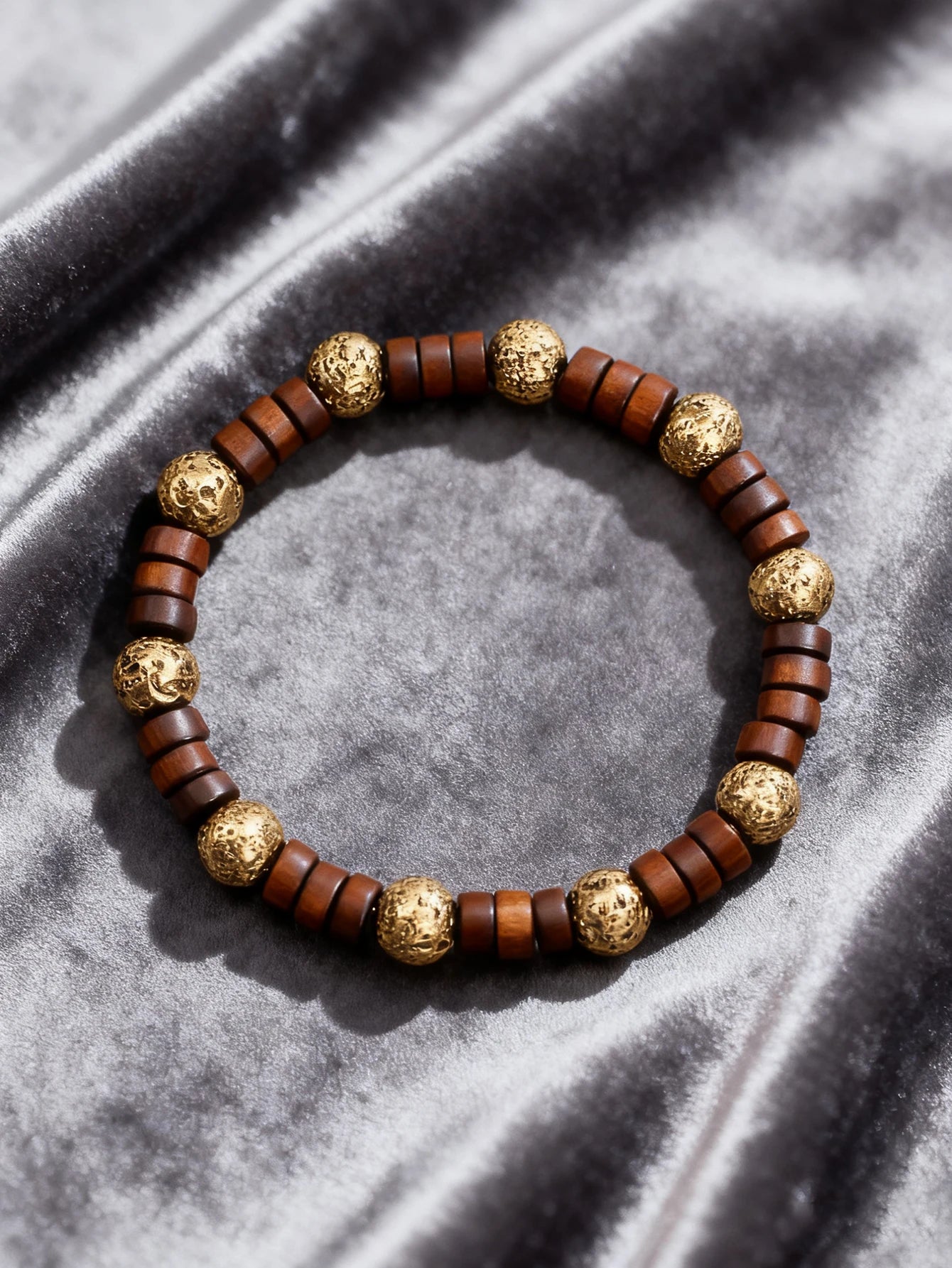 Handmade Bracelet Natural Stone Wood Slice Bead Retro 6x2mm for Vigour & Protection Healing Crystal Spiritual Jewelry Women Gift