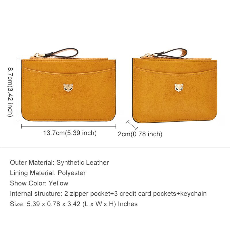 FOXER PVC Leather Card Holder Women Zipper Coin Packet Lady Key Bag Small Bus ID Card Wallet Light Thin Clutch Bag Fashion Purse - Charlie Dolly