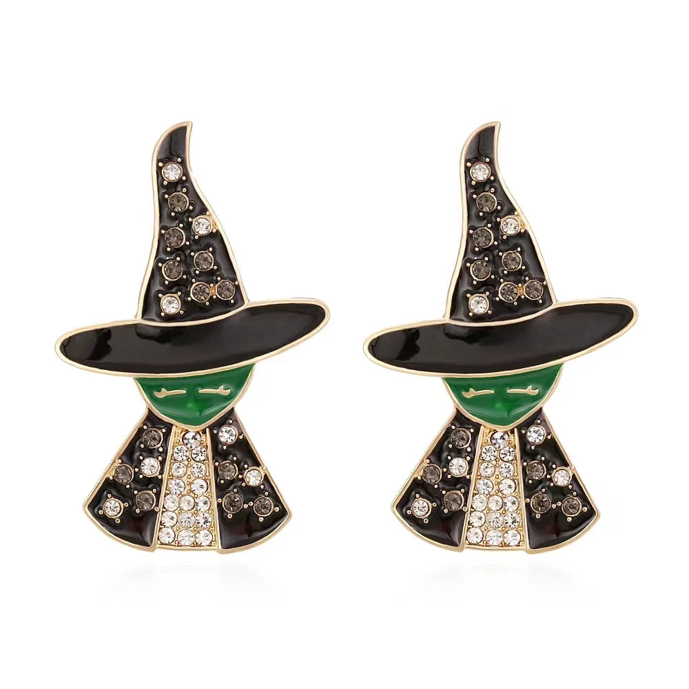 Exaggerated Rhinestone Characters Earrings for Woman 2023 Halloween Earrings Jewelry Party Casual - Charlie Dolly