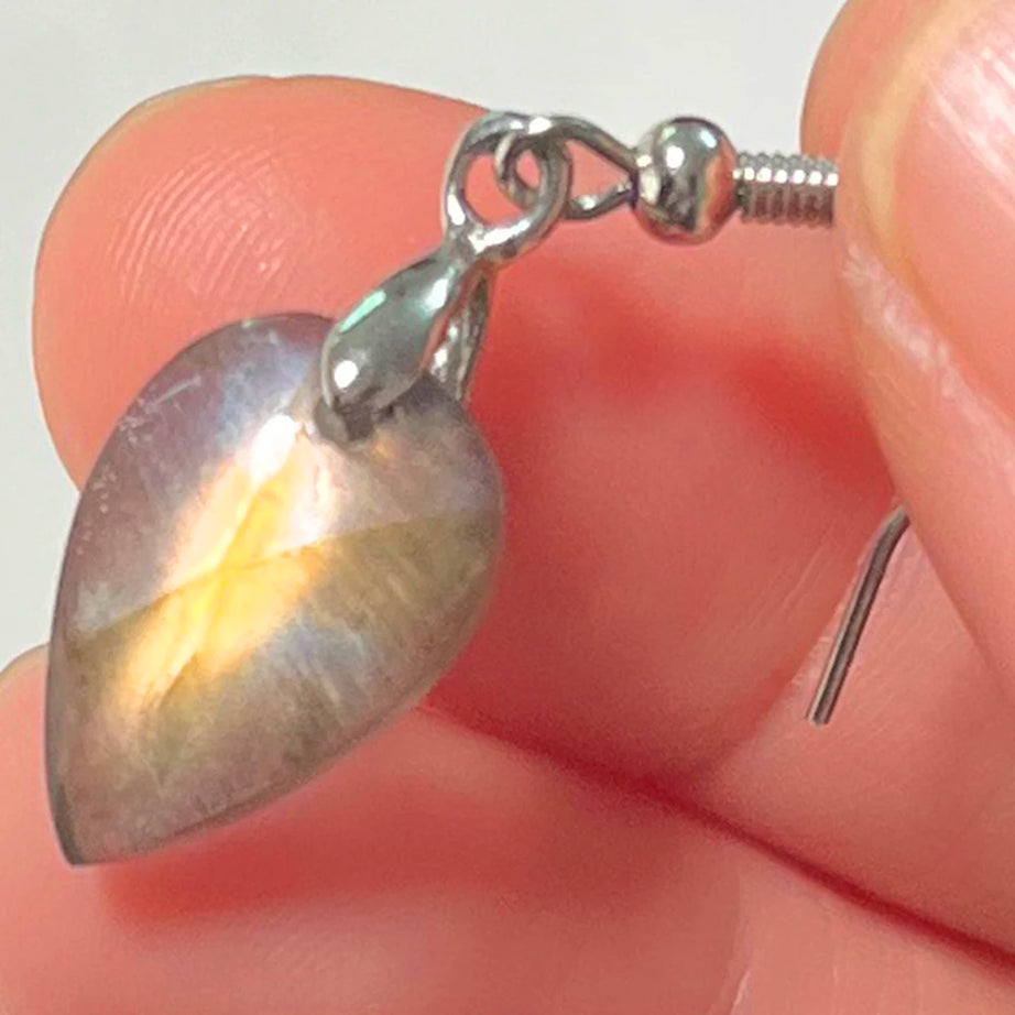 Blue Labradorite Pendant & Earrings Set, Raw Natural Stone Unisex Boho Jewelry