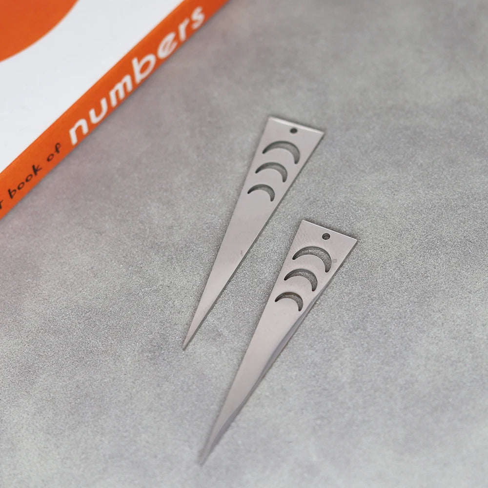3pcs Triangle Moon Phase Stainless Steel Pendant DIY Craft Personalize Tassels Earrings Necklace Charms for Jewelry Making Women