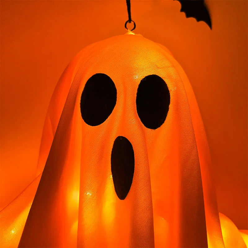 Halloween Party LED Glow Ghost Home Indoor Outdoor Decoration Supplies 2024 Haunted House Bar Hanging Horror Props with Lights - Charlie Dolly
