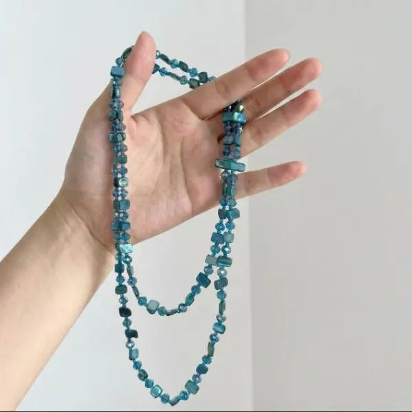 Irregular Stone Crystal Double Layer Necklace Jewelry