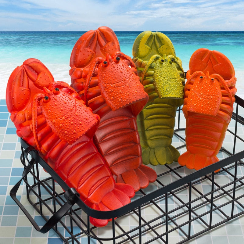 Summer Lobster Slippers Women Funny Animal Flip Flops Cute Beach Casual Shoes Unisex Big Size Soft Beach Slippers