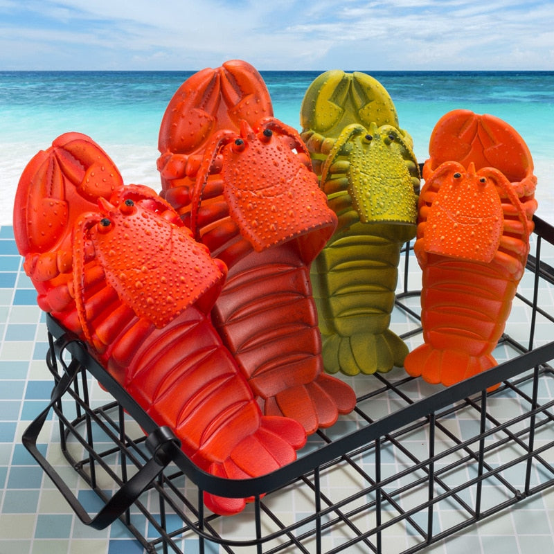 Summer Lobster Slippers Women Funny Animal Flip Flops Cute Beach Casual Shoes Unisex Big Size Soft Beach Slippers - Charlie Dolly