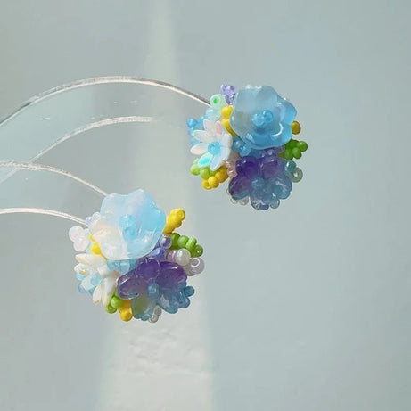 Floral Tassel Long Statement Earrings Jewelry