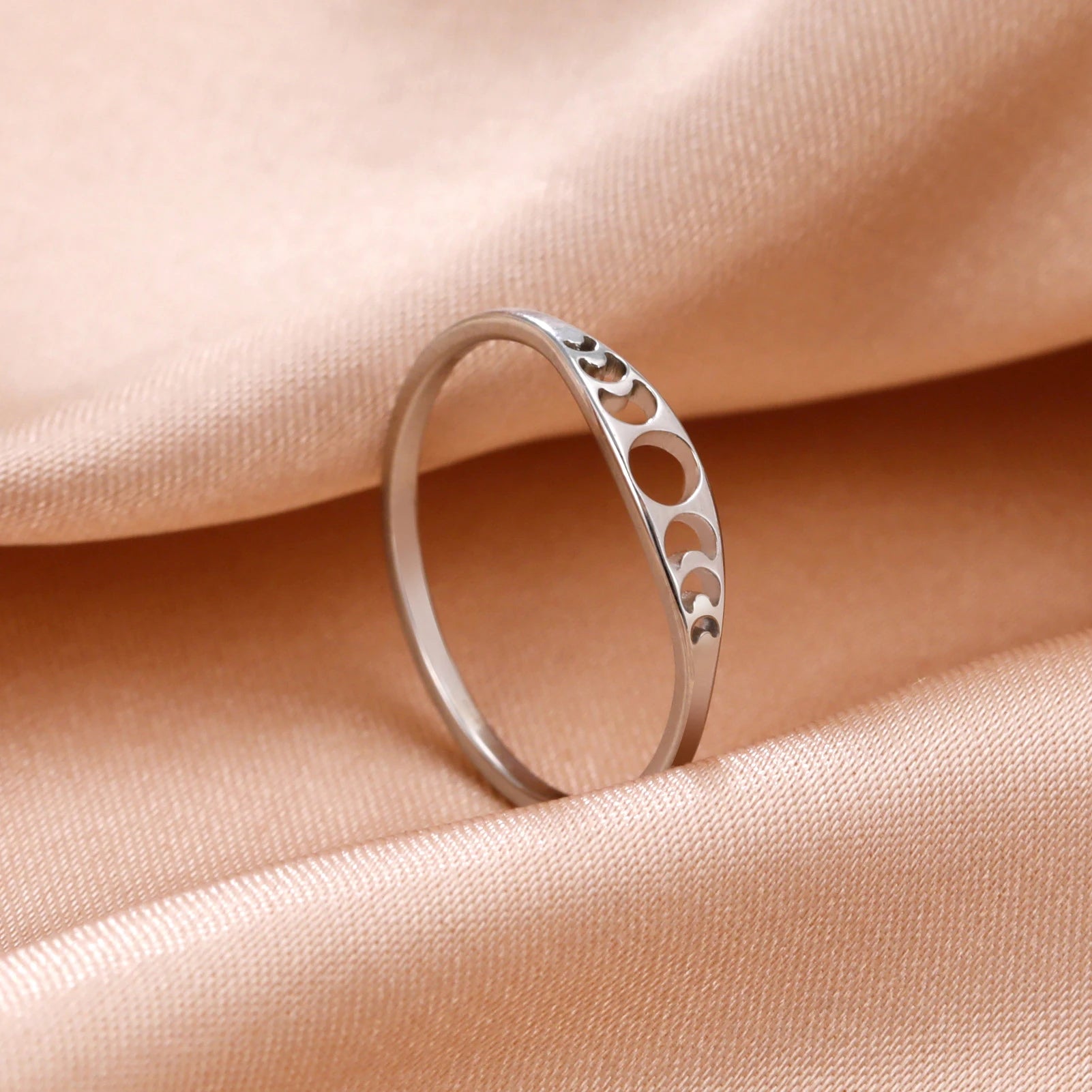 COOLTIME Moon Phase Ring for Women Stainless Steel Minimalist Couple Rings Jewelry Anniversary Gift 2026 New in Wholesale