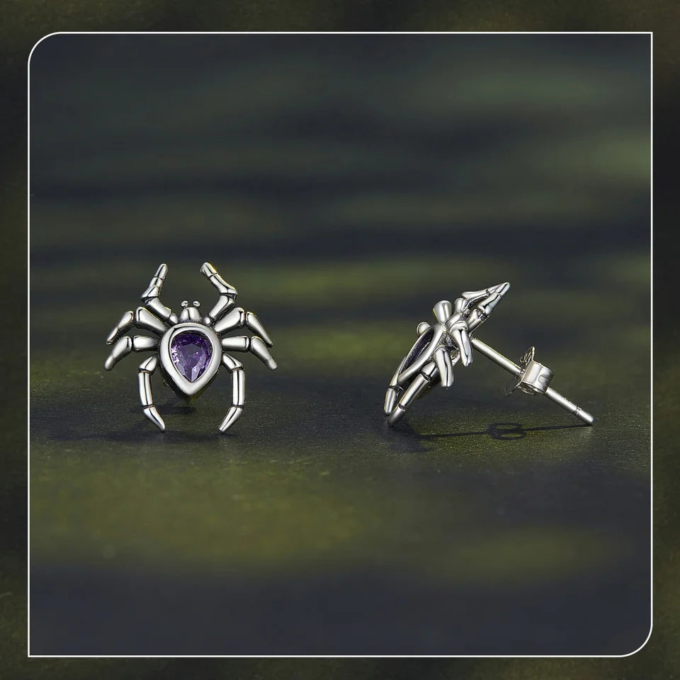 BISAER 925 Sterling Silver Mini Pumpkin Luminous Stud Earrings Enamel Ear Clip For Girl Halloween Party Original Fine Jewelry - Charlie Dolly