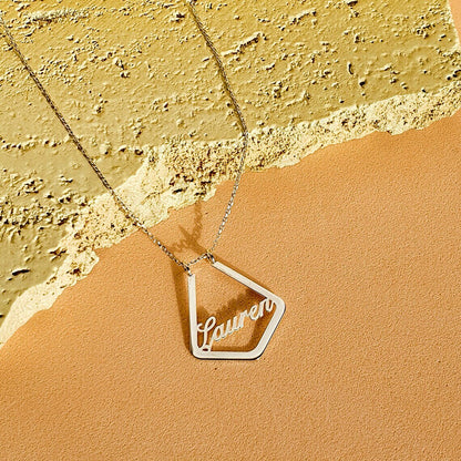 Stainless Steel Ring Holder Necklace Personalized Custom Name Geometric Ring Keeper Pendant Doctor Jewelry Gift For Nurse BFF