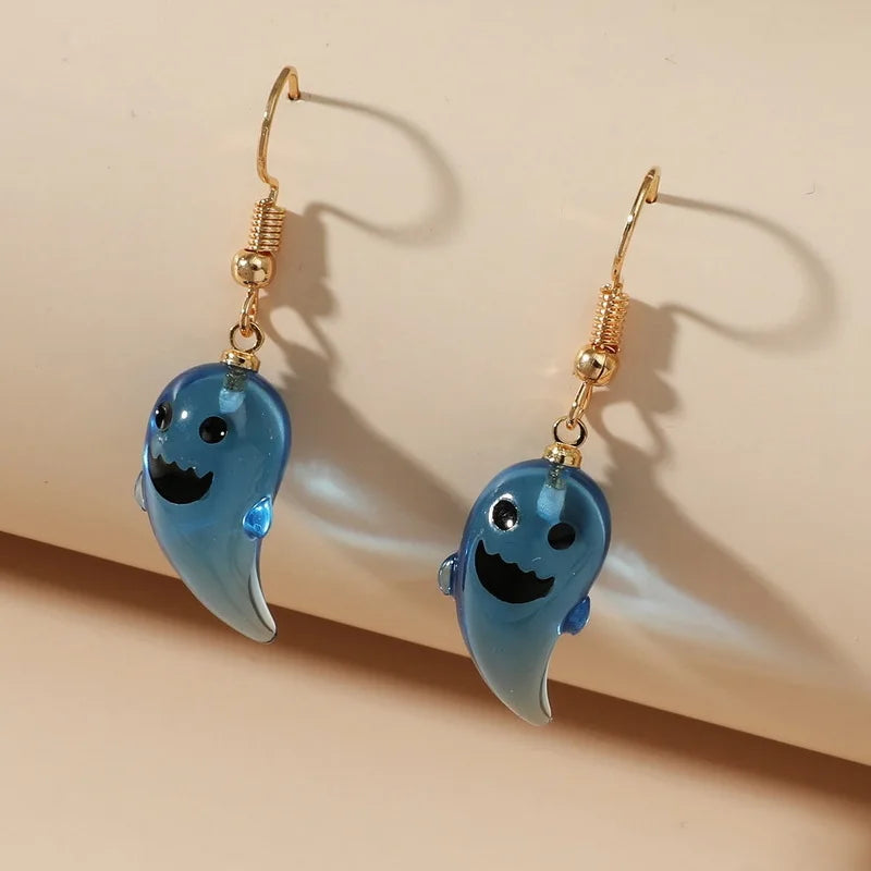 Cute Resin Ghost Dangle Earrings for Women Charm Transparent Spirit Drop Earrings Girls Party Halloween Jewelry Accessories - Charlie Dolly