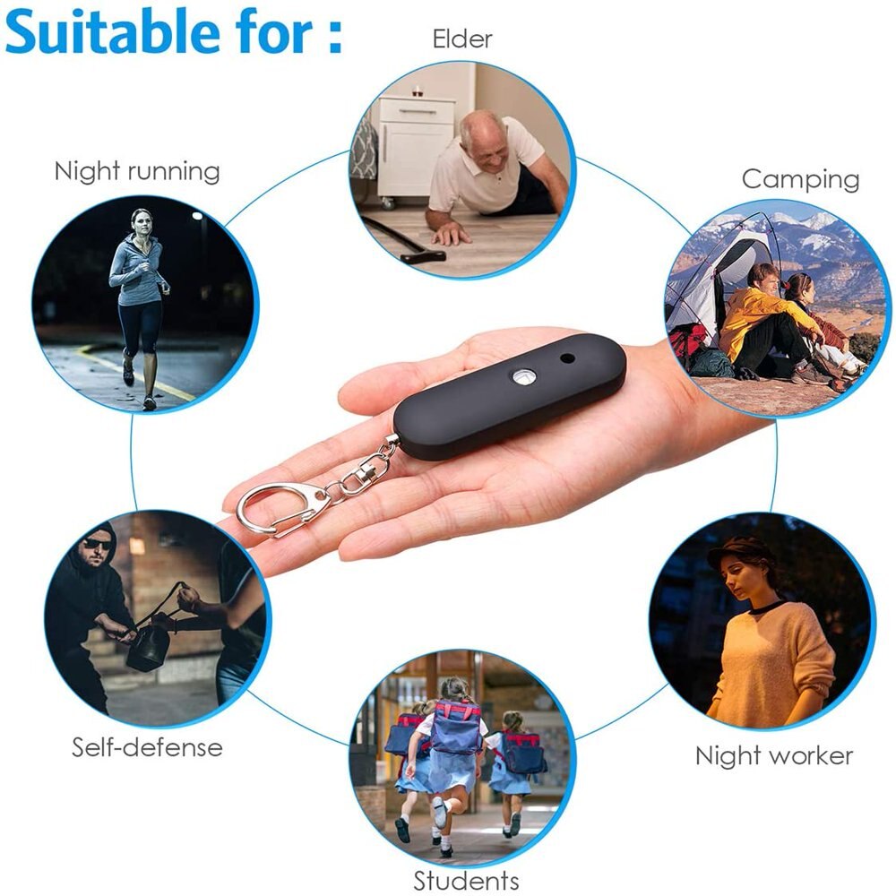 Safe Alarm, 130dB Safety Alarm Keychain  with LED Light Personal Alarm Emergency Self Defense Alarm for Kids Women Elderly - Charlie Dolly