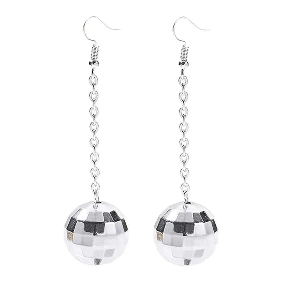 Mirror Disco Ball Drop Earrings Jewelry