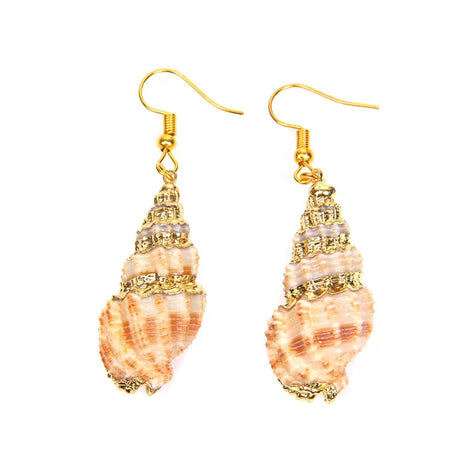 Natural Shell Scallop Drop Earrings Jewelry