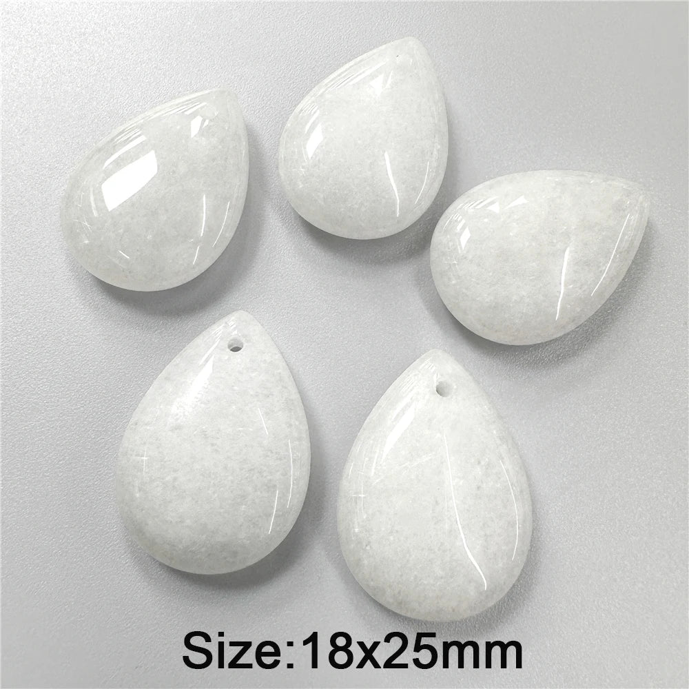 Natural Water Drop Stone Pendant 18x25mm Lapis Lazuli Amethysts Quartzs Charms Bead For Jewelry Making DIY Necklaces Earrings