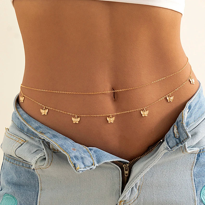 PuRui Sexy Crystal Glass Belly Belt Waist Chain Women Summer Beach Bikinis Festival Accessories Body Chain Jewelry Accessories - Charlie Dolly