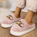 Women Cute Plush Slippers Boys Home Warm Indoor Shoe Furry Ladies Slippers Girls Cotton Slippers Fur Flip Flops - Charlie Dolly
