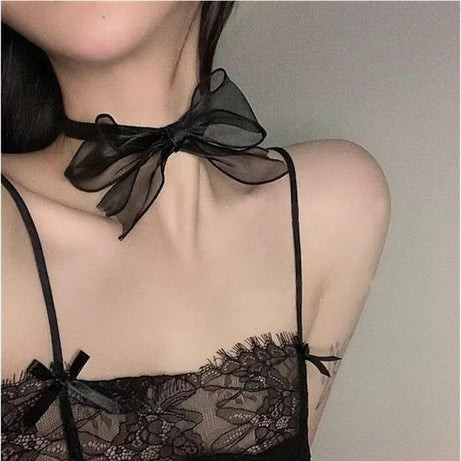 Metal Tube Velvet Double Layer Choker Necklace Jewelry