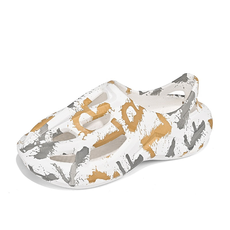 Unisex Beach Sandals EVA Women Men Hollow Garden Shoes Tie-dyed Designer Hole Slippers Sneakers Water Shoes Slip on Foam Runner - Charlie Dolly