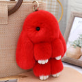 Three Model Size 100% Natural Rex Rabbit Fur Cute Fluffy Bunny Keychain Real Fur Key Chains Bag Toys Doll Lovely Keyring Pendant - Charlie Dolly