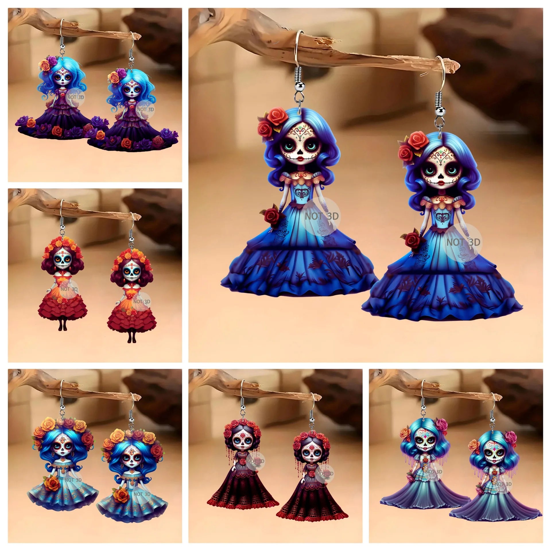 Fashion Acrylic Gothic Earrings Halloween & Day of the Dead Gifts Unique Fashion Accessories Suitable for Personality - Charlie Dolly