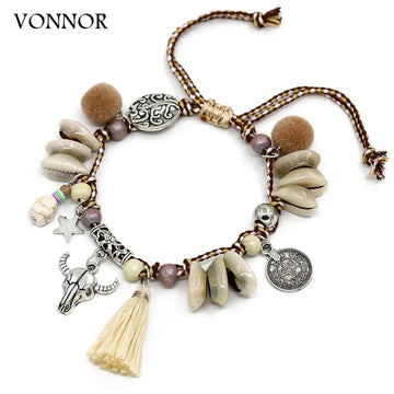 Shell Anklets for Women Boho Foot Jewelry Beach Barefoot Sandals Ankle Bracelet on Leg Female Tassel Ankle Strap Accessories