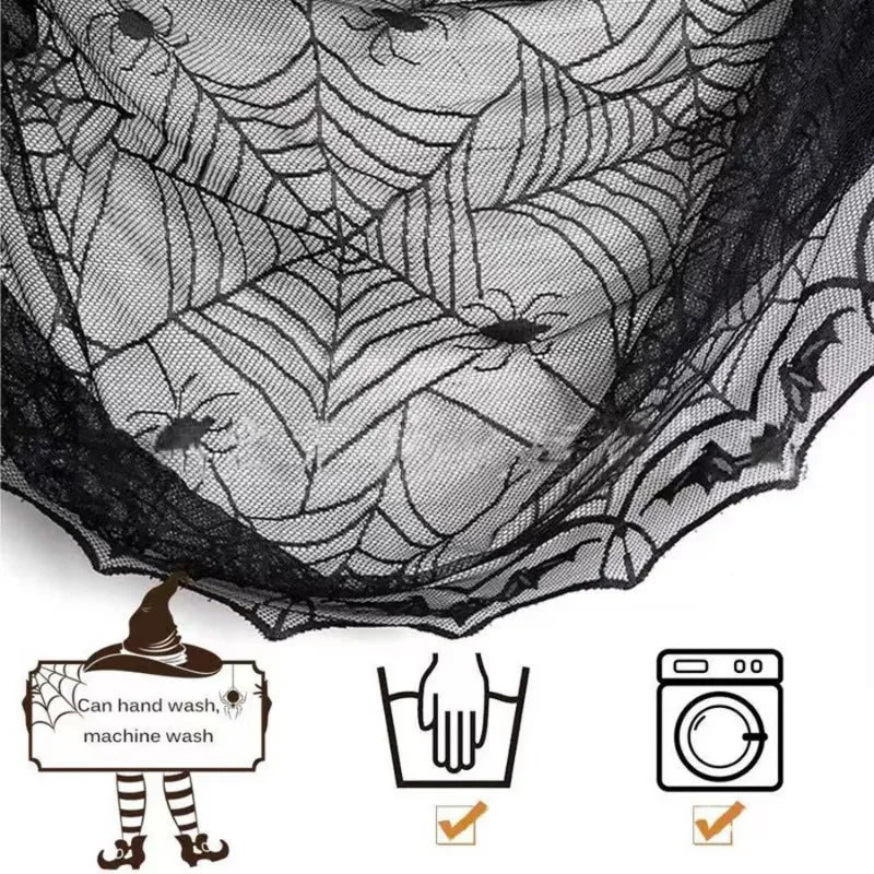 Halloween Tablecloths Spider Web Mantel Towel Bat Spider Table Flag Lampshade Table Decoration Halloween Home Decor Sets - Charlie Dolly
