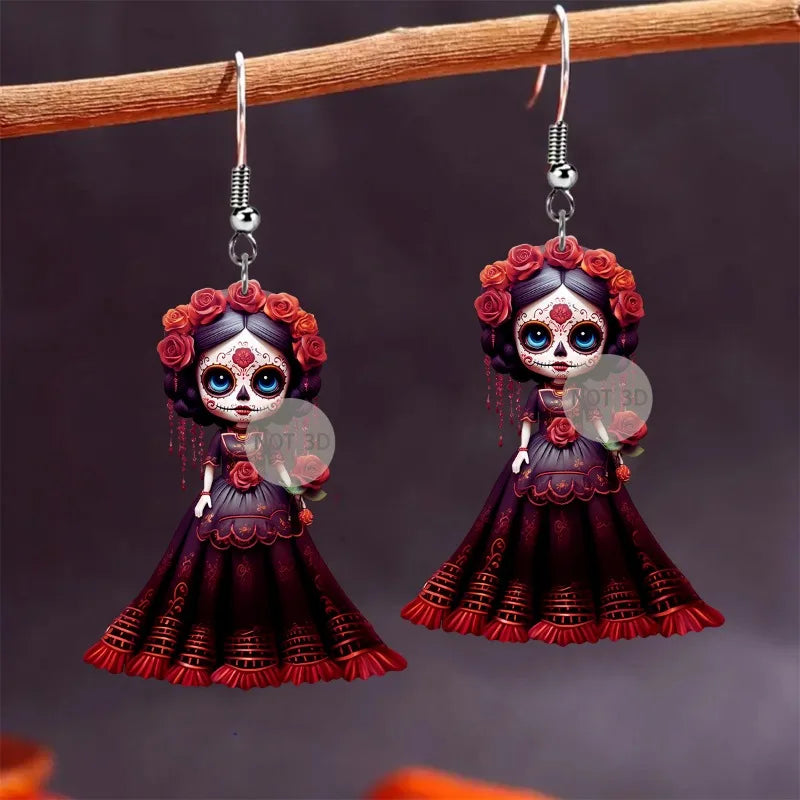 Fashion Acrylic Gothic Earrings Halloween & Day of the Dead Gifts Unique Fashion Accessories Suitable for Personality - Charlie Dolly