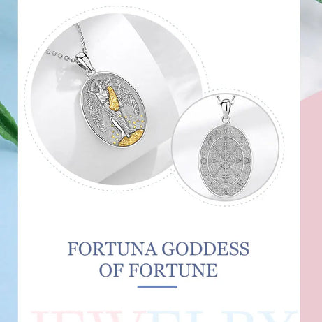 Fortuna Goddess of Fortune Necklace, S925 Silver with 18K Gold