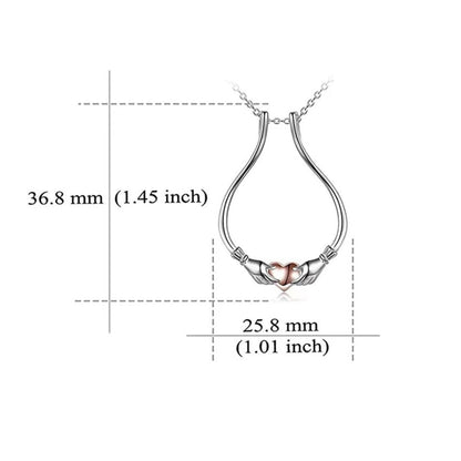 R3MC Hug Hand Heart Ring Holder Necklace Pendant Jewelry for Women Girlfriend Ring Keeper for Nurse Worker Anniversary