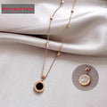 Classic Fashion Stainless Steel Roman Digital Wafer Pendant Necklace 2022 Fashion Jewelry Christmas Party Women's Sexy Necklace - Charlie Dolly