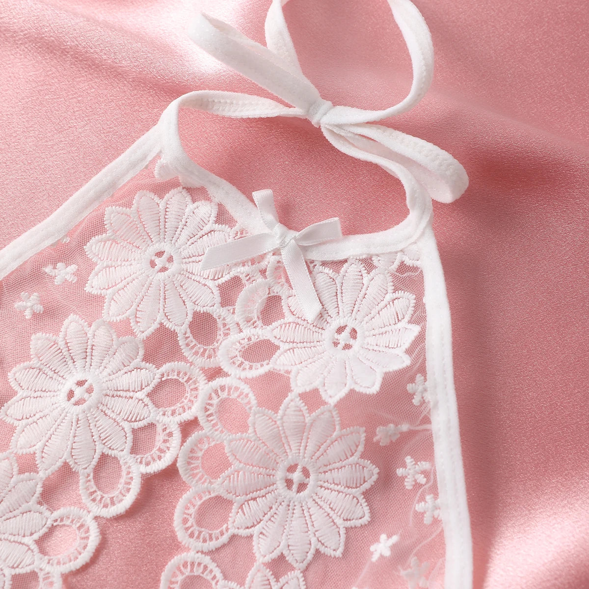 Women's Fancy Sexy Lingerie White Open Bra Hot Teddy Hollow Out Halter Backless Bodysuit Floral Embroidery Crotchless Underwear - Charlie Dolly