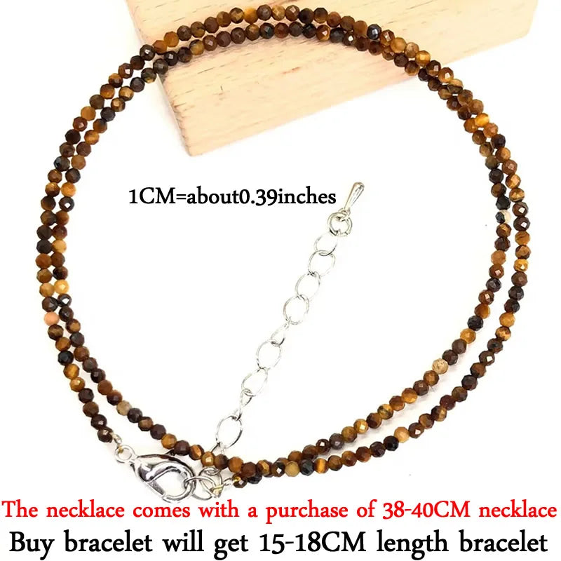 2025 New Boho Exquisite 2mm Natural Stone Necklace Small Chain Ladies Fashion Bracelet Accessories Charm Jewelry Accessorie