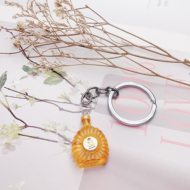 Wine Bottle Keychain Resin Simulation Mini Beer Cocktail Men Women Boyfriend Key Chain Alcohol Lovers Father's Day Gift - Charlie Dolly