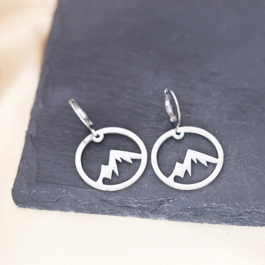 Snowy Mountain Stainless Steel Drop Earrings Jewelry