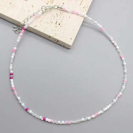 Handmade Seed Bead Colorful Boho Choker Necklace