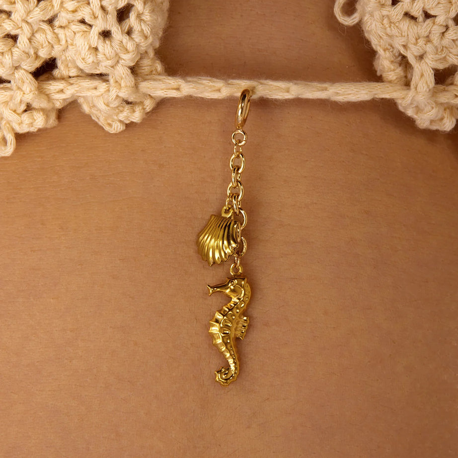 Starfish, Coral and Seahorse Stainless Steel Bikini Pendant