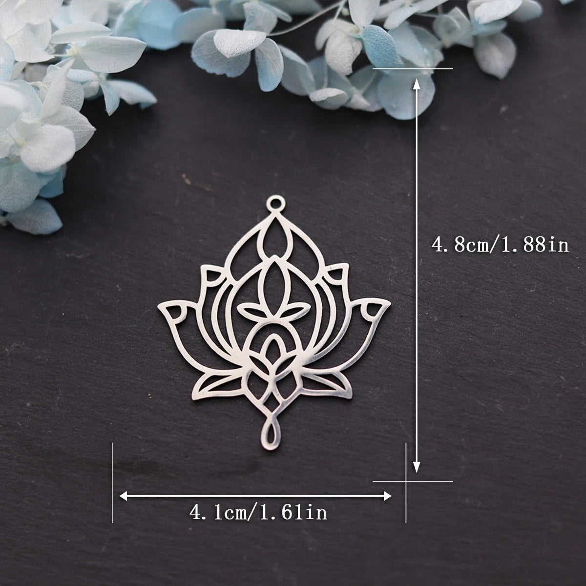 3pcs Unalome Lotus Flower Pendant Buddha Buddhism Om Yoga Charms Necklace Earrings Amulet Jewelry Making Supplies DIY