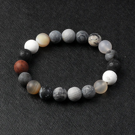 Nine Planets Solar System Beaded Bracelet, Natural Stone Galaxy Cosmic Talisman