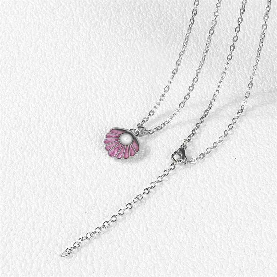 Shell and Pearl Pendant Boho Necklace